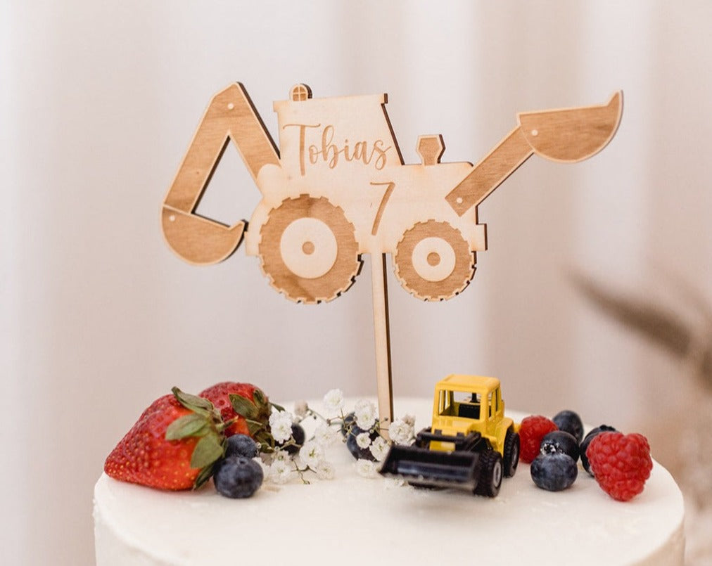 Decorazione per torta a forma di escavatore