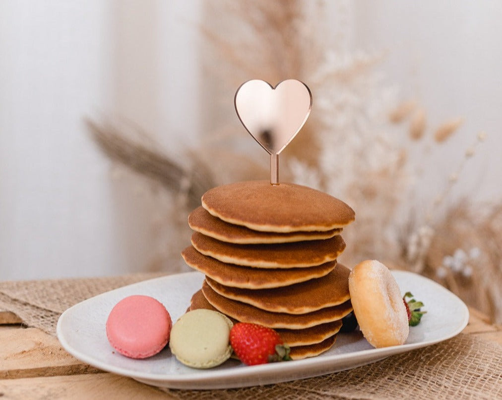 Set di mini cake topper a forma di cuore