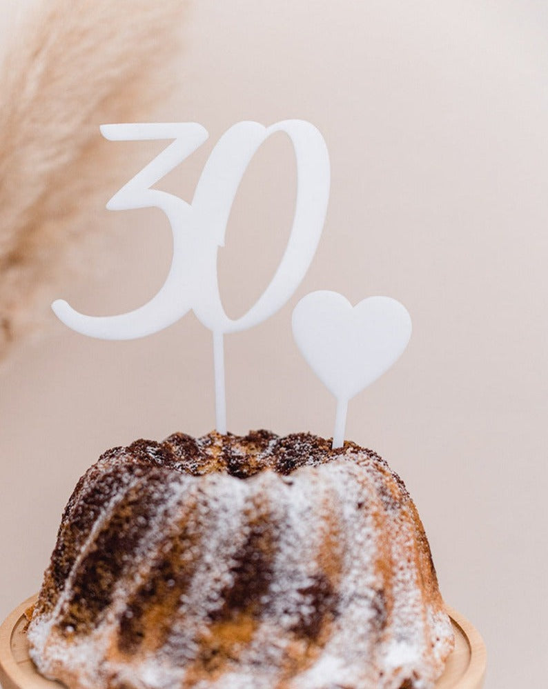 Set di mini cake topper a forma di cuore