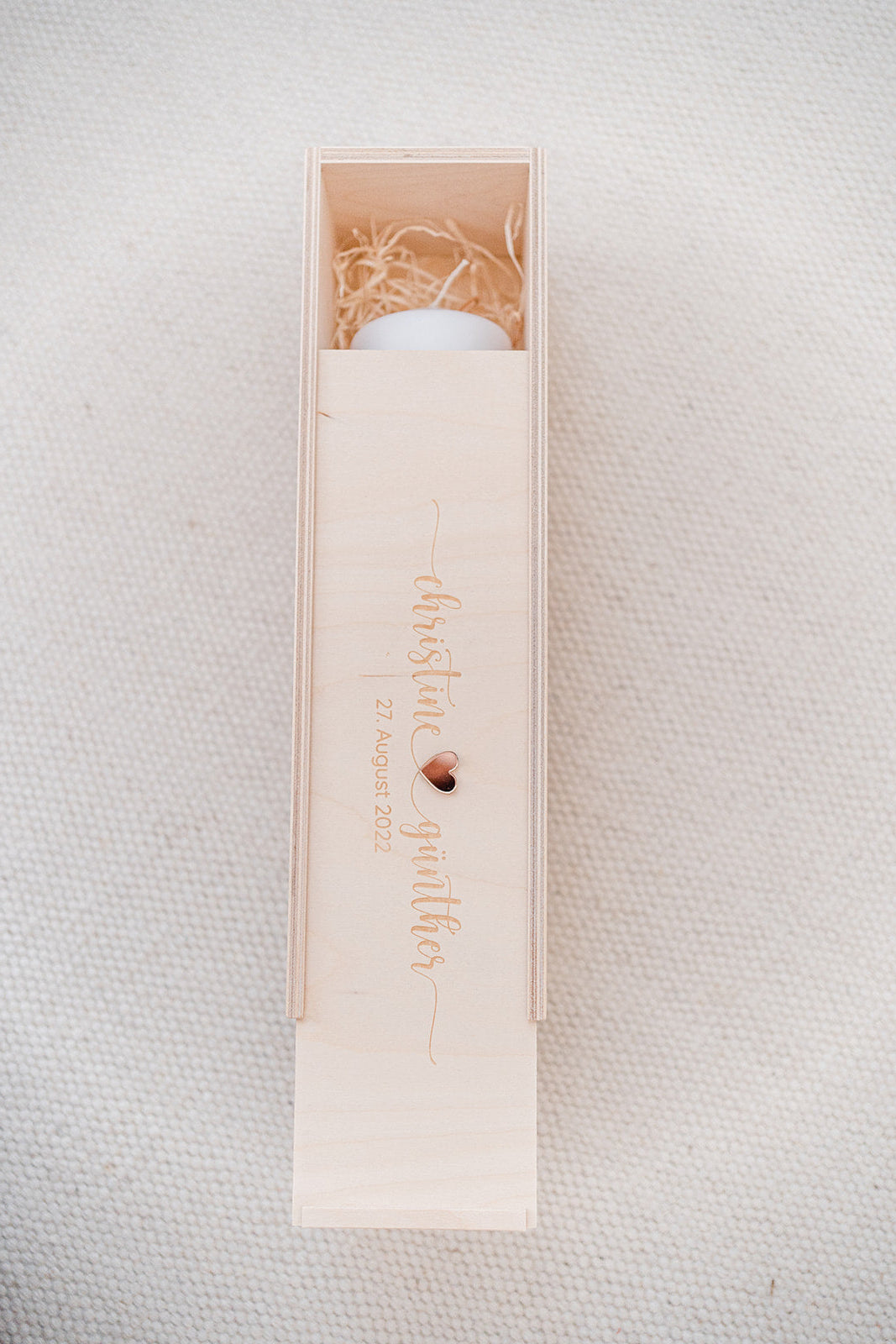 Kerzenbox für Hochzeit mit Acryl Herz